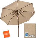 EliteShade 9ft Solar Market Umbrella with 80 LED Lights - Non-Fading