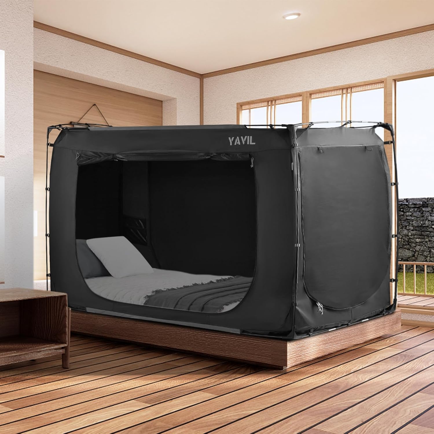 YAVIL Bed Tent: 70% Blackout Privacy on Full Bed 
