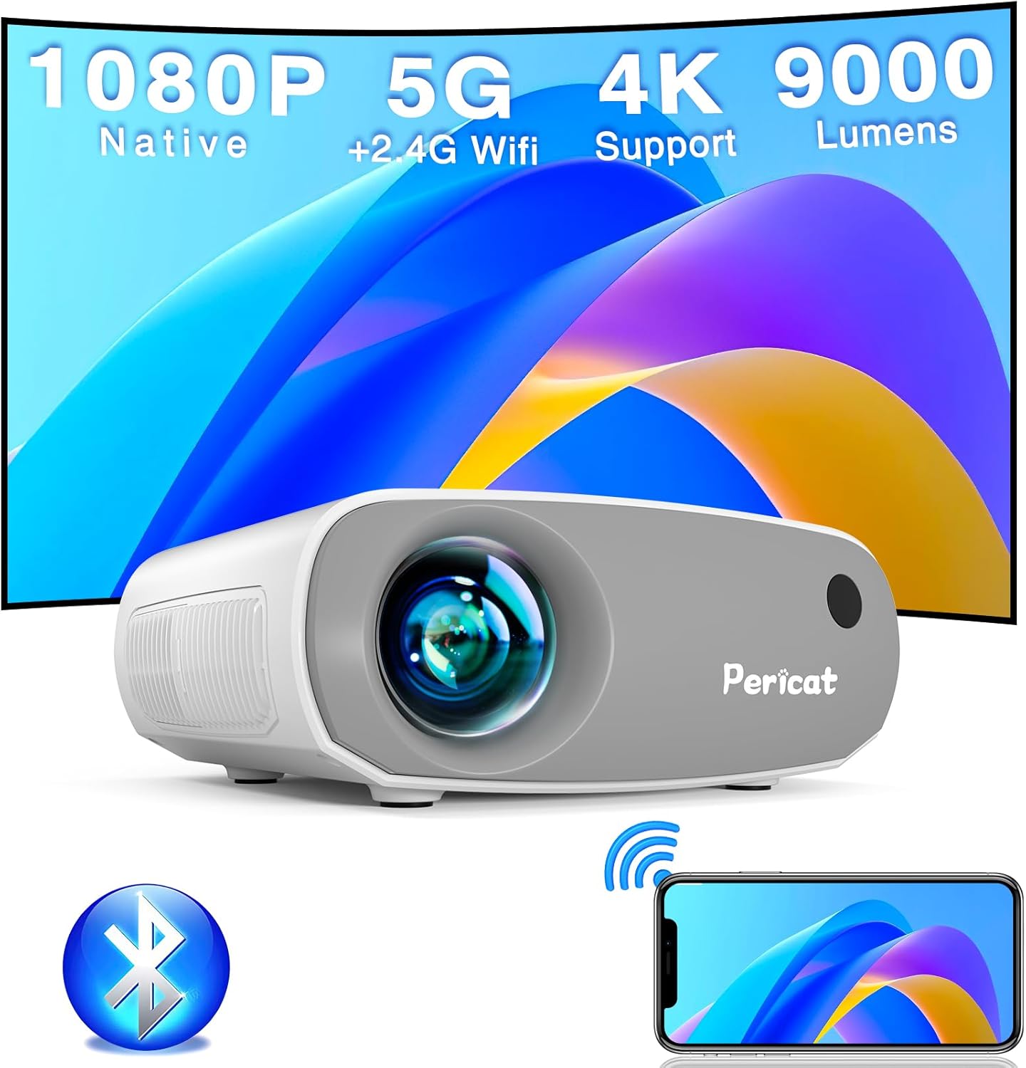 9000Lux WiFi Projector for Ultimate Entertainment