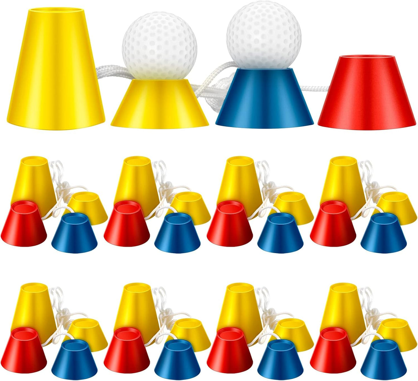 Gejoy Rubber Golf Tees Set - 4 Heights for Perfect Golf Practice