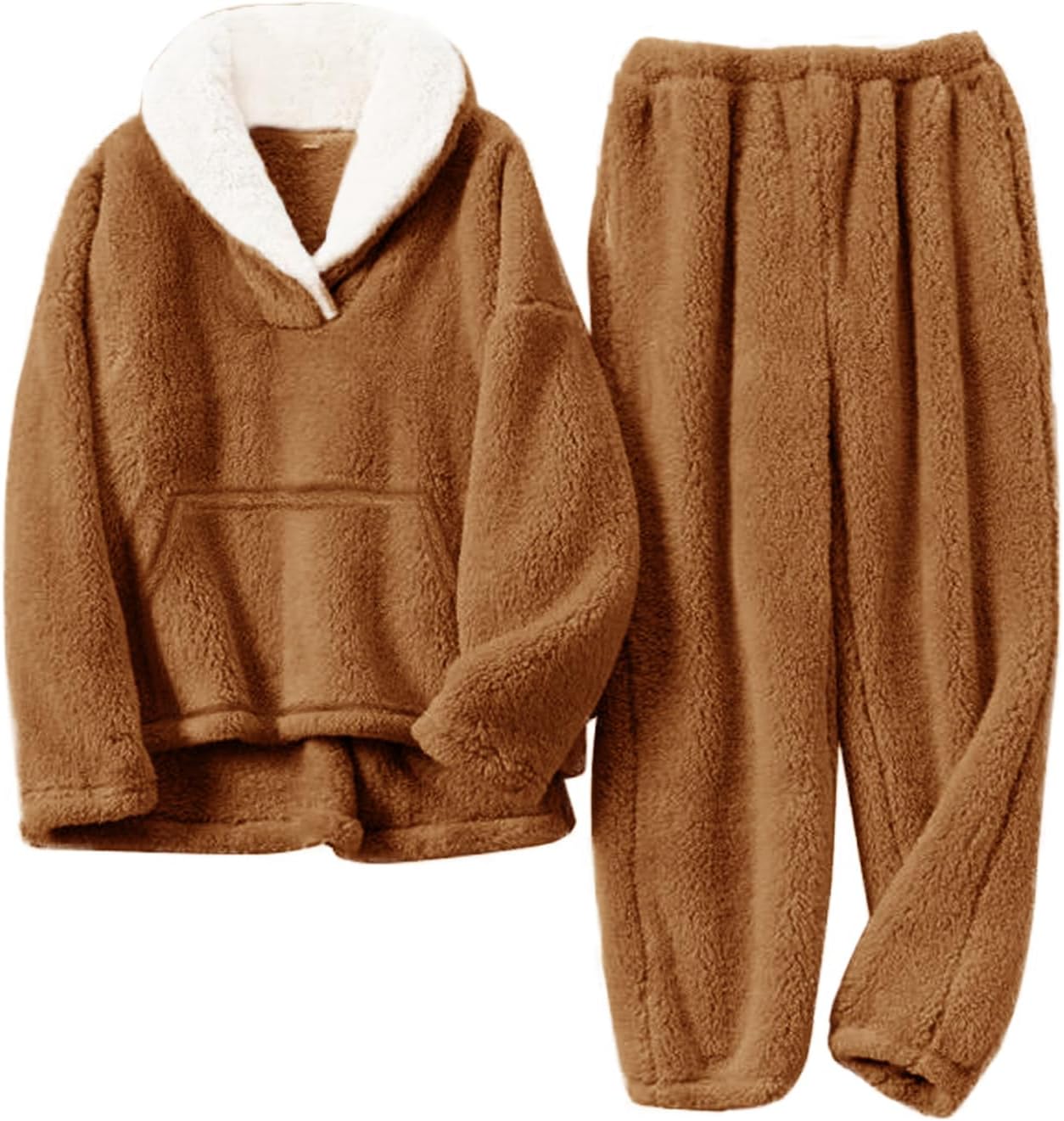 Flygo Women Fuzzy Warm Fleece Pajamas Sets for Cozy Nights