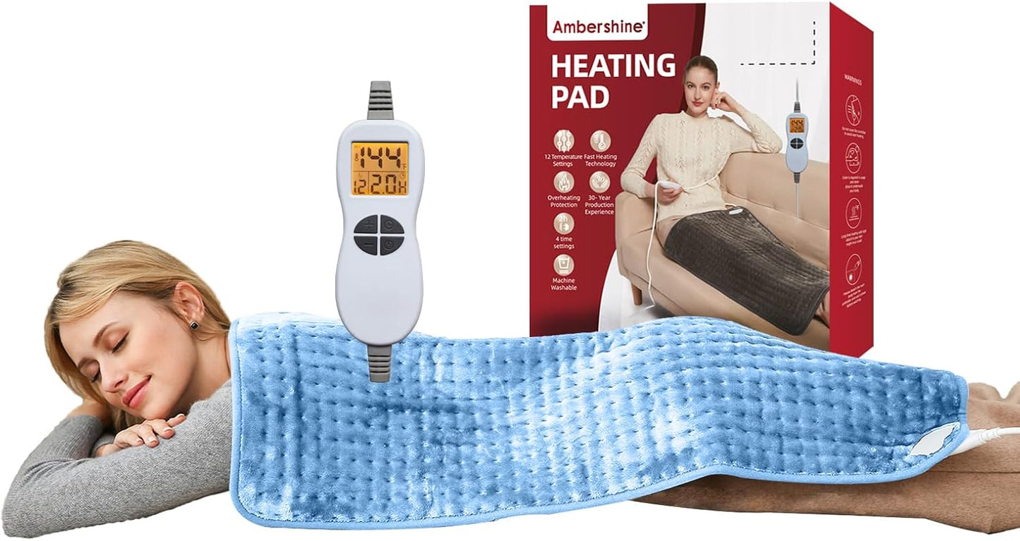 XXXL King Size Heating Pad for Pain Relief with 12 Settings