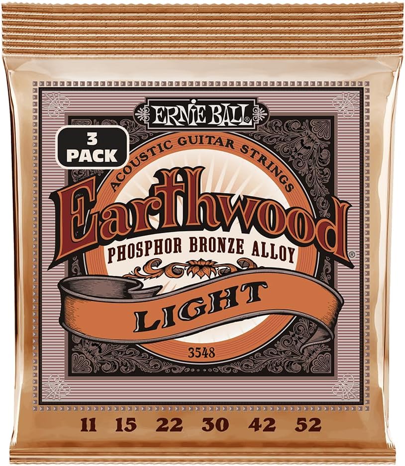 Ernie Ball Earthwood Light 3 Pack - Rich Tone 11-52