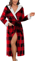 Ekouaer Women's Soft Jacquard Plush Bathrobe for Cozy Comfort