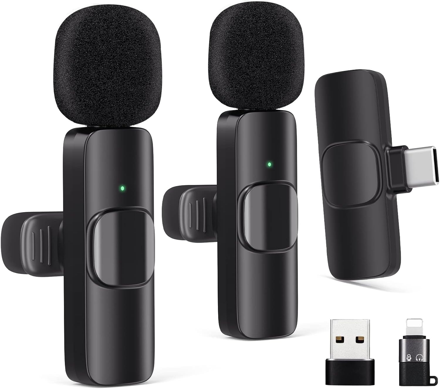 Crystal Clear Wireless Mic Set - Noise Reduction, Record Anywhere!