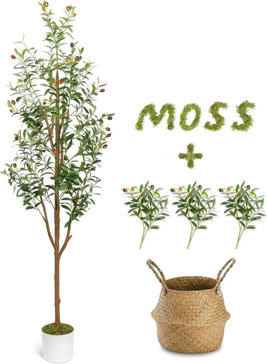 6FT Artificial Olive Tree - Lifelike Indoor Faux Plant Decor