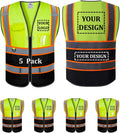 Custom Mesh Safety Vest 5 Pack - Class 2 High Visibility Reflective