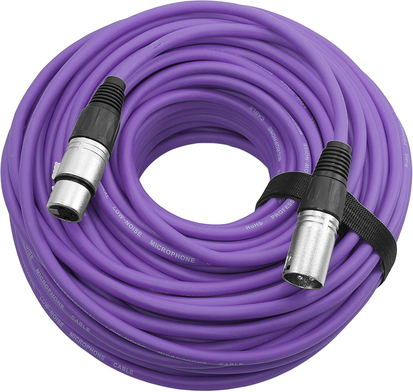 Premium Male to Female 3 Pin XLR Mic Cable 100 FT Long Purple