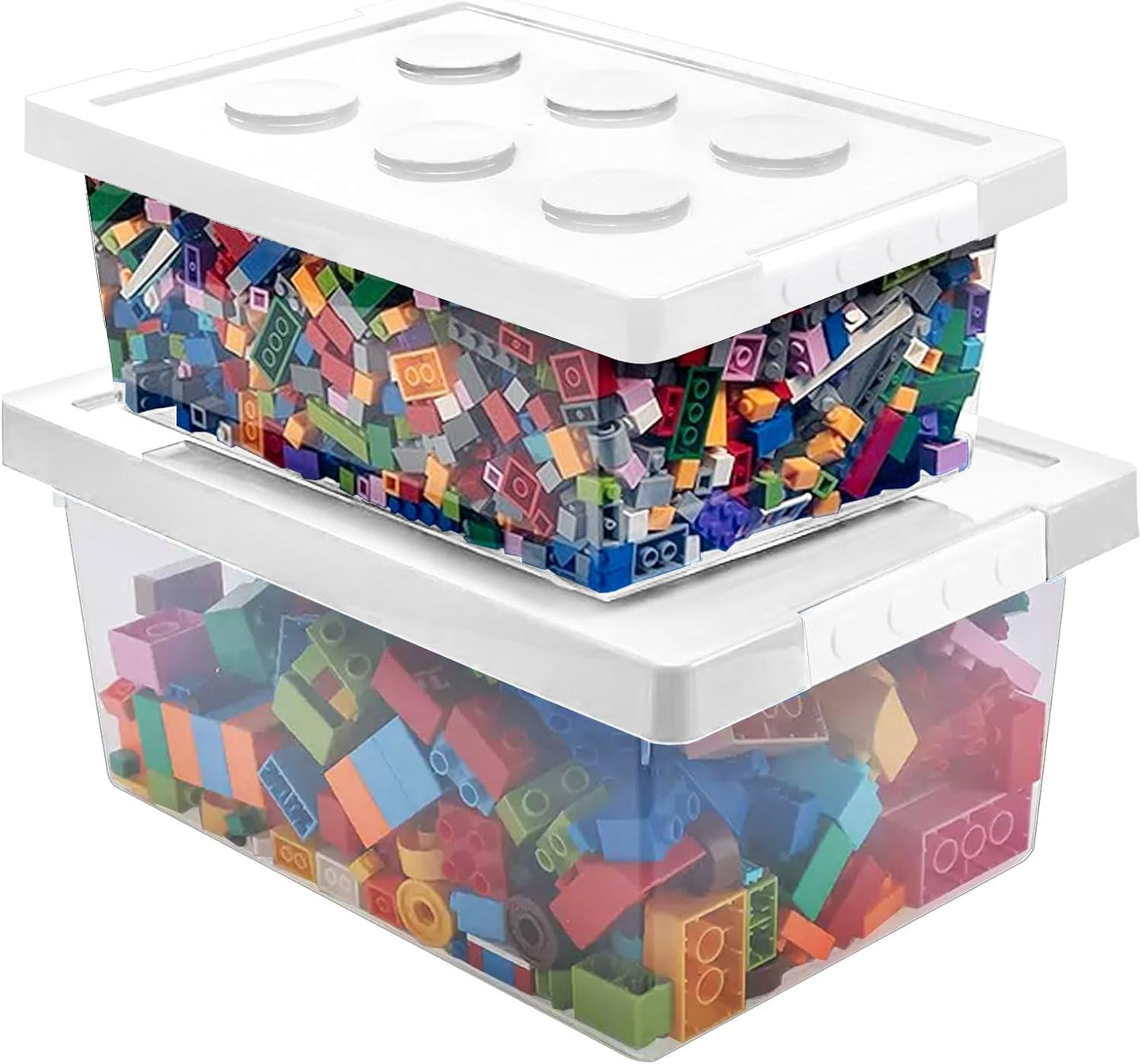 Loobuu Plastic Storage Bins with Lids for Organized Toy Storage