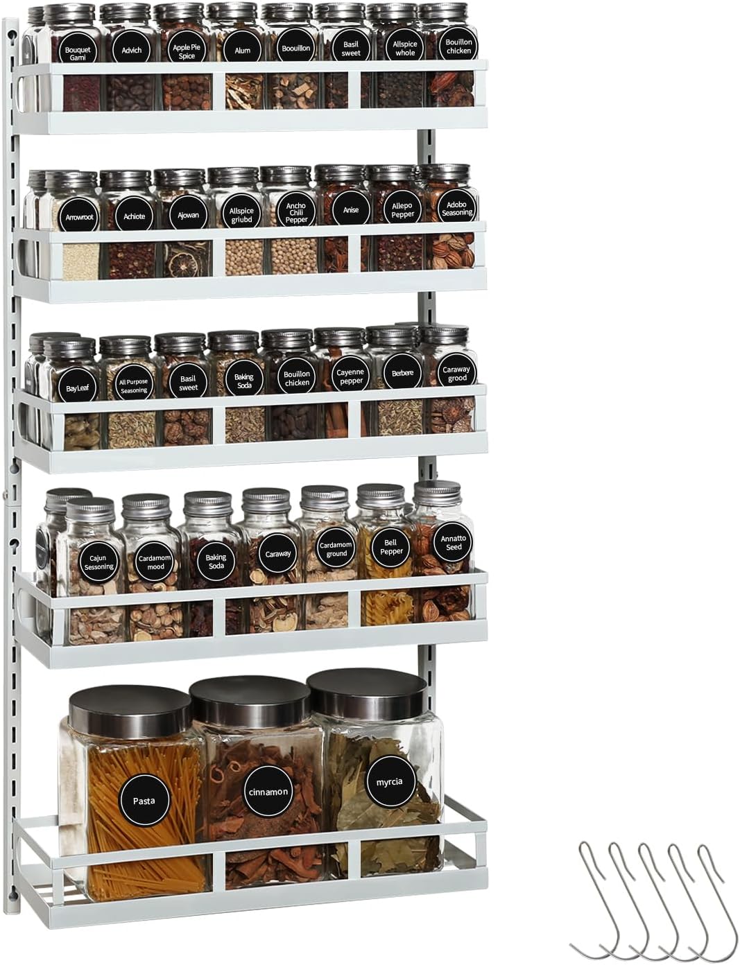 X-cosrack Wall Mount Spice Rack Organizer for Kitchen Storage
