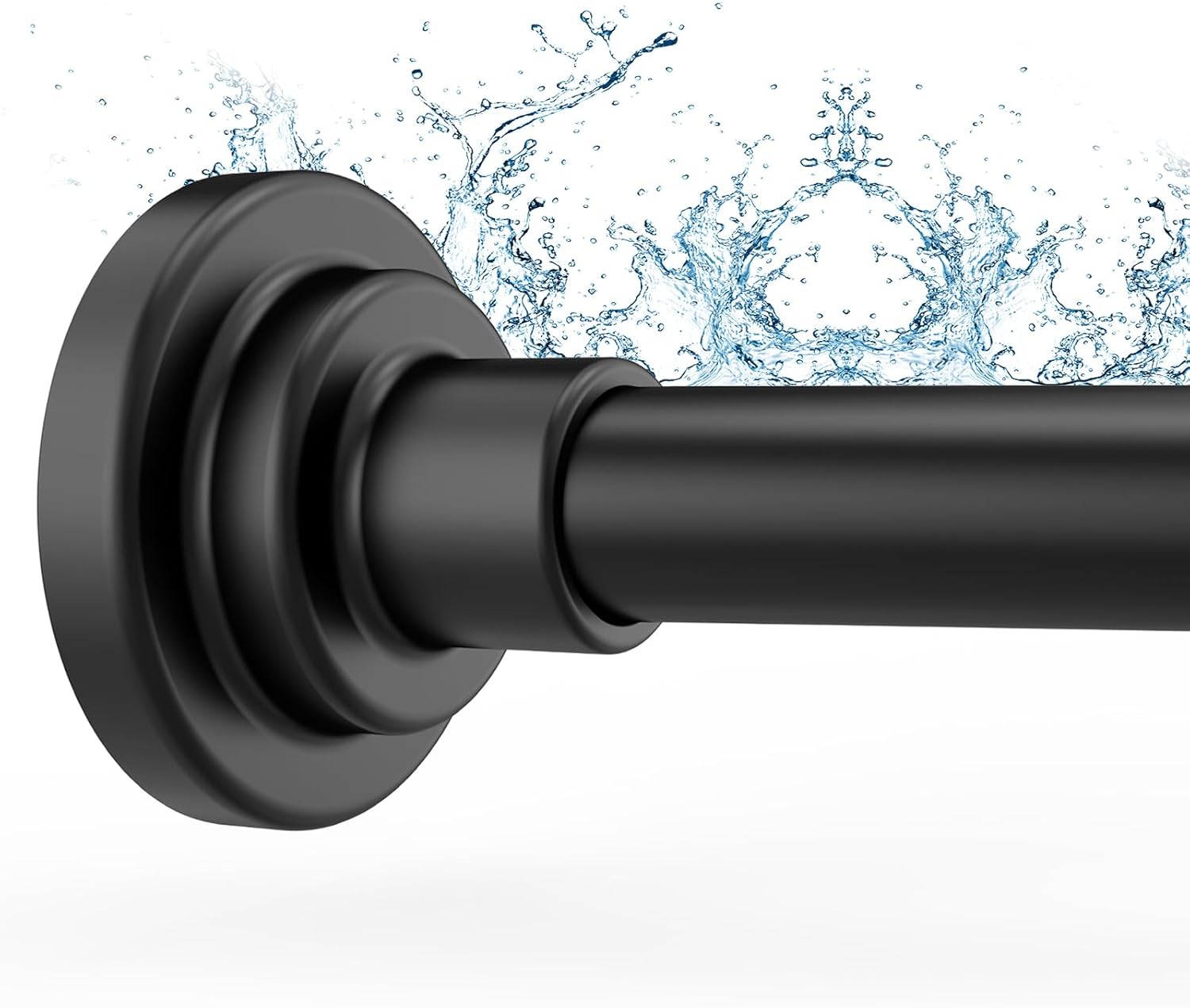 Adjustable Tension Shower Rod: Easy Install, Anti-Slip Black