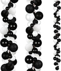 2 Pcs Christmas Ball Garland 6 ft Black and White - Festive Tree