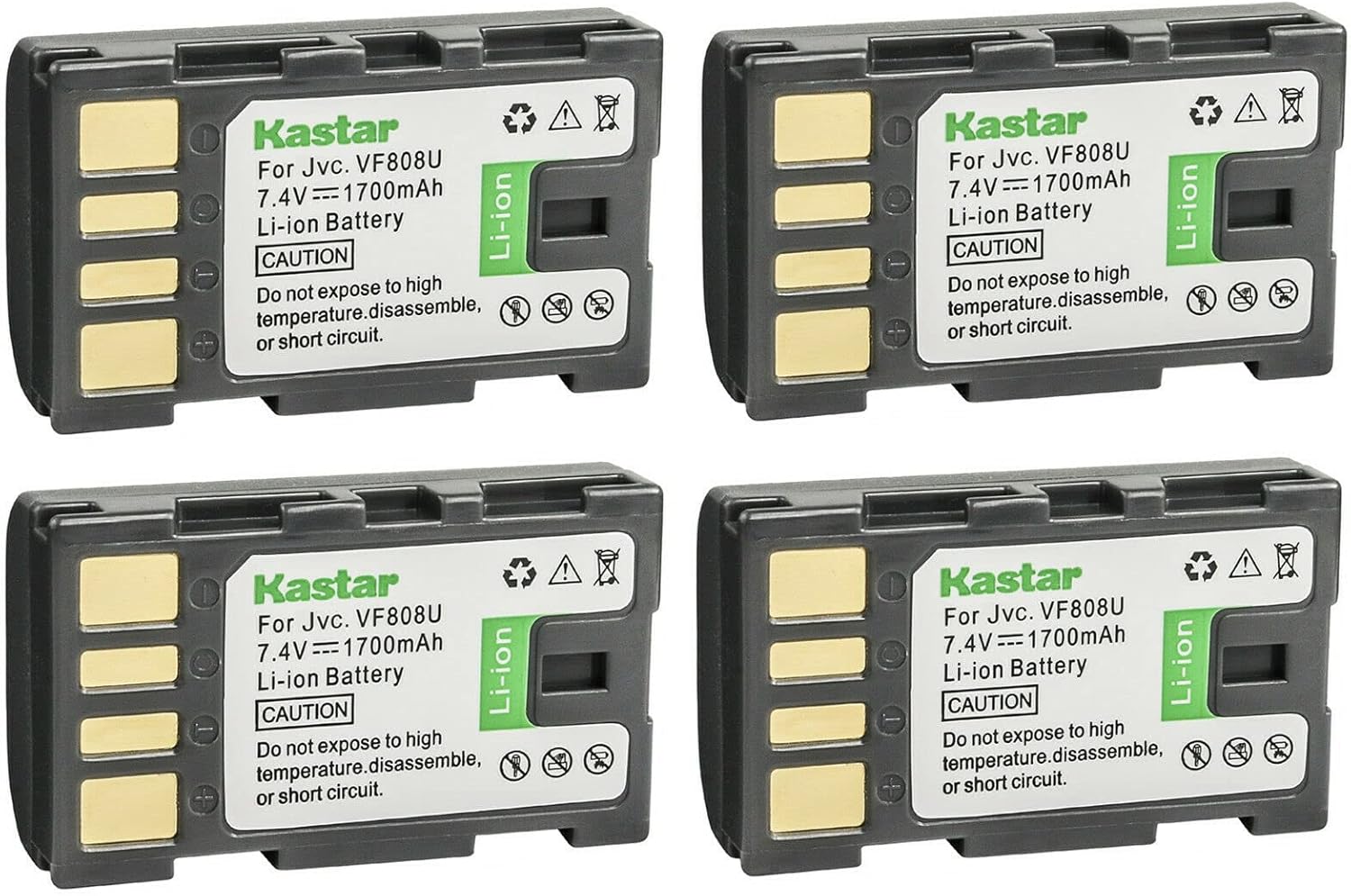 Kastar BN-VF808 Battery 4-Pack for JVC GR-D770 Series Cameras