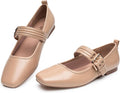 Women's Square Toe Velvet Mary Jane Flats - Comfortable Dressy Flats