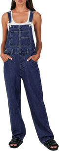 Overalls for Women Loose Fit Denim Jumpsuit - Casual Fall Staple
