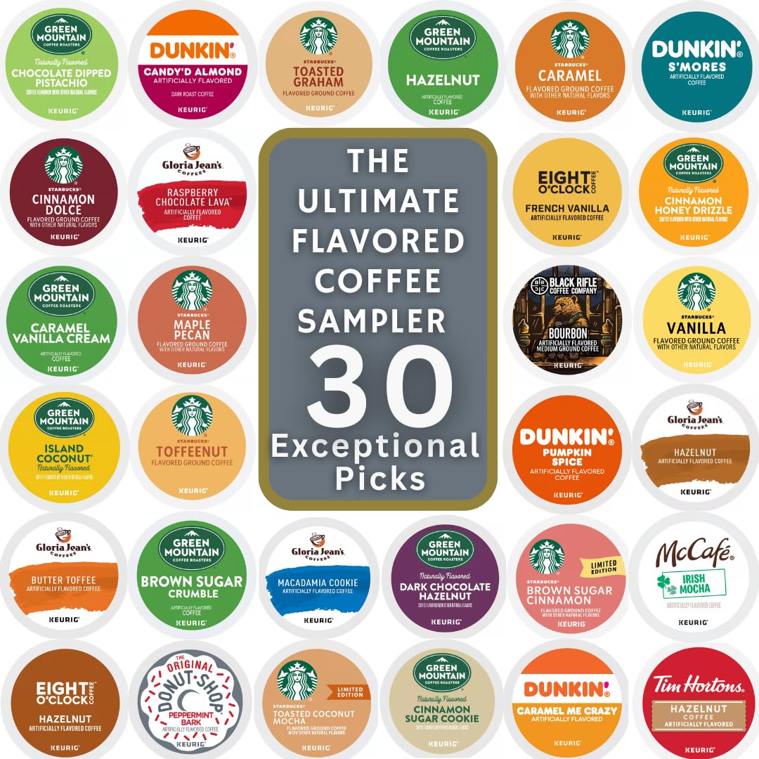 30 Flavored K-Cups Variety Pack for Unique Coffee Lovers