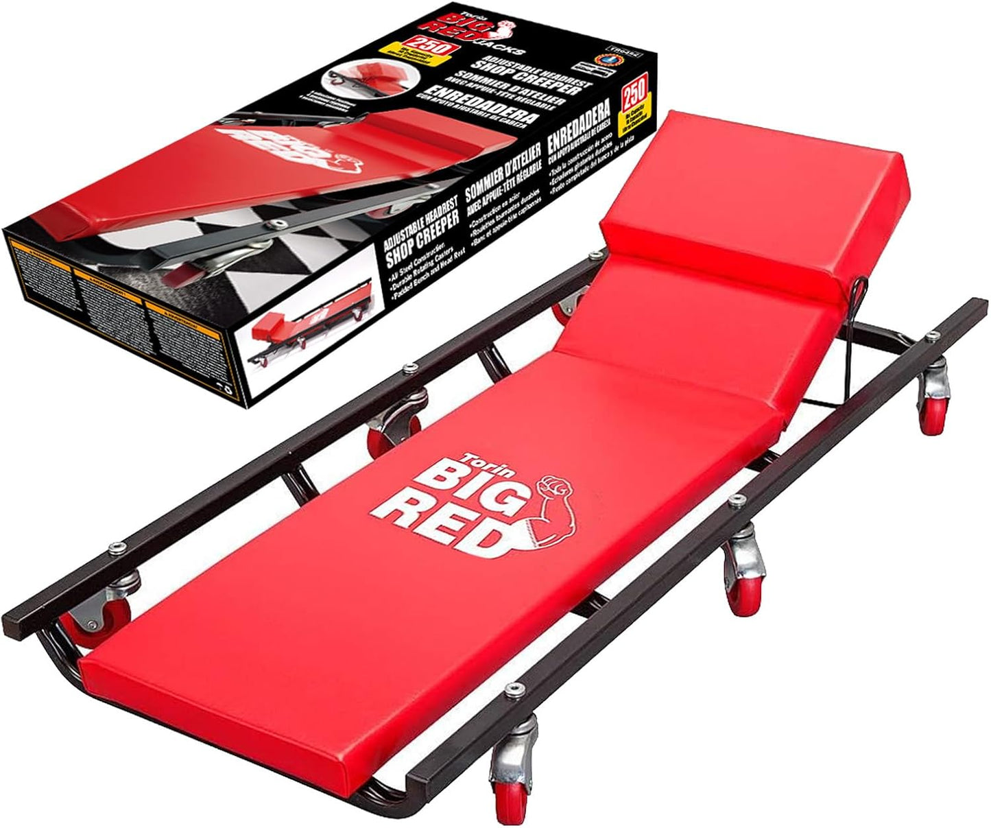 BIG RED Torin Rolling Garage Creeper with Adjustable Headrest