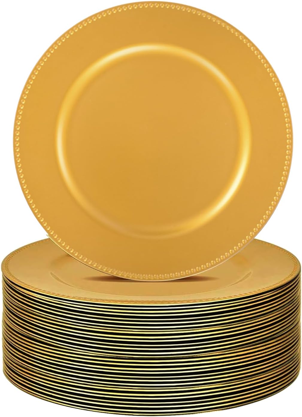FANTEKE 25 Pack 13 Inch Gold Charger Plates - Elegant Table Setting Essential