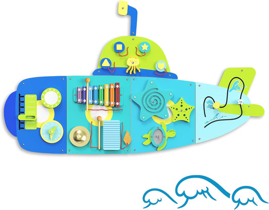 BlueWood Submarine Wall Busy Board for Toddler Learning Fun