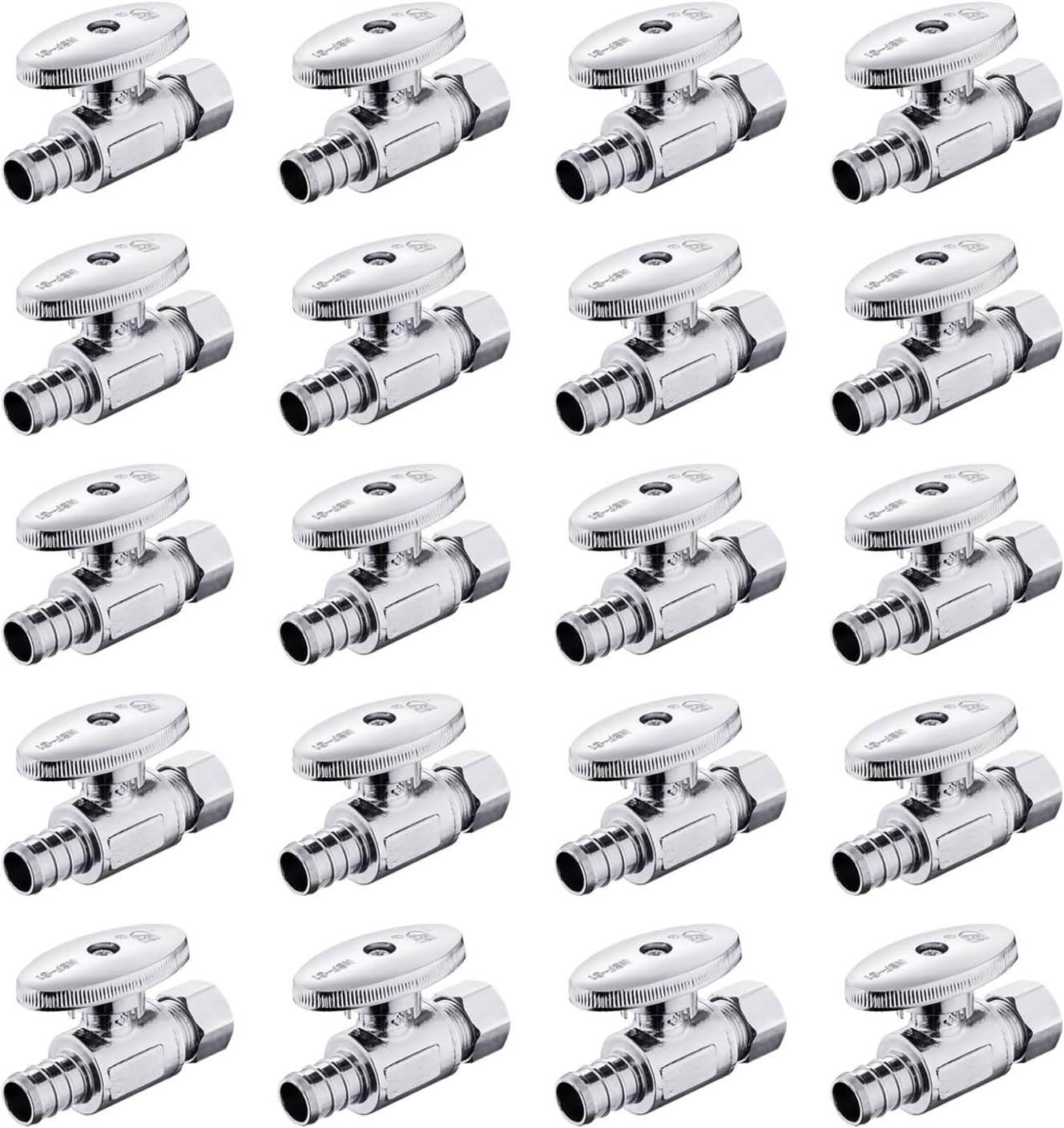 20-Pack 1/4 Turn Straight Stop Valve for PEX Systems