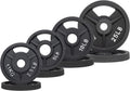 2-Inch Olympic Rubber Coated Cast Iron Plate Weight Set - 85 lb