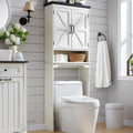 Over The Toilet Storage Cabinet with Adjustable Shelf & Barn Door