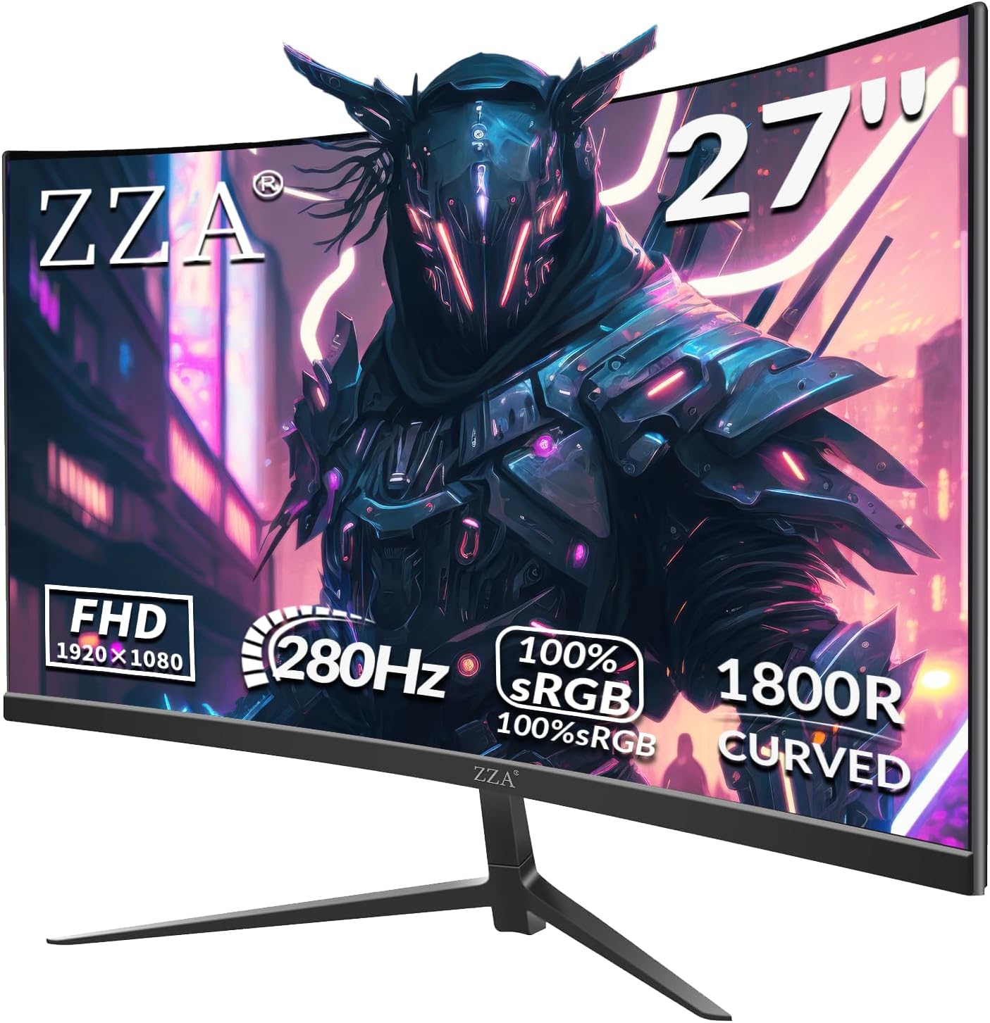 ZZA 27 Inch Curved Gaming Monitor with 280Hz Refresh Rate