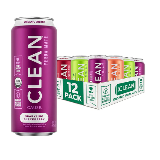 CLEAN Cause Low Calorie Variety Pack Yerba Mate Tea Sparkling