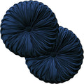Decorative Velvet Pumpkin Round Throw Pillows for Couch and Chair