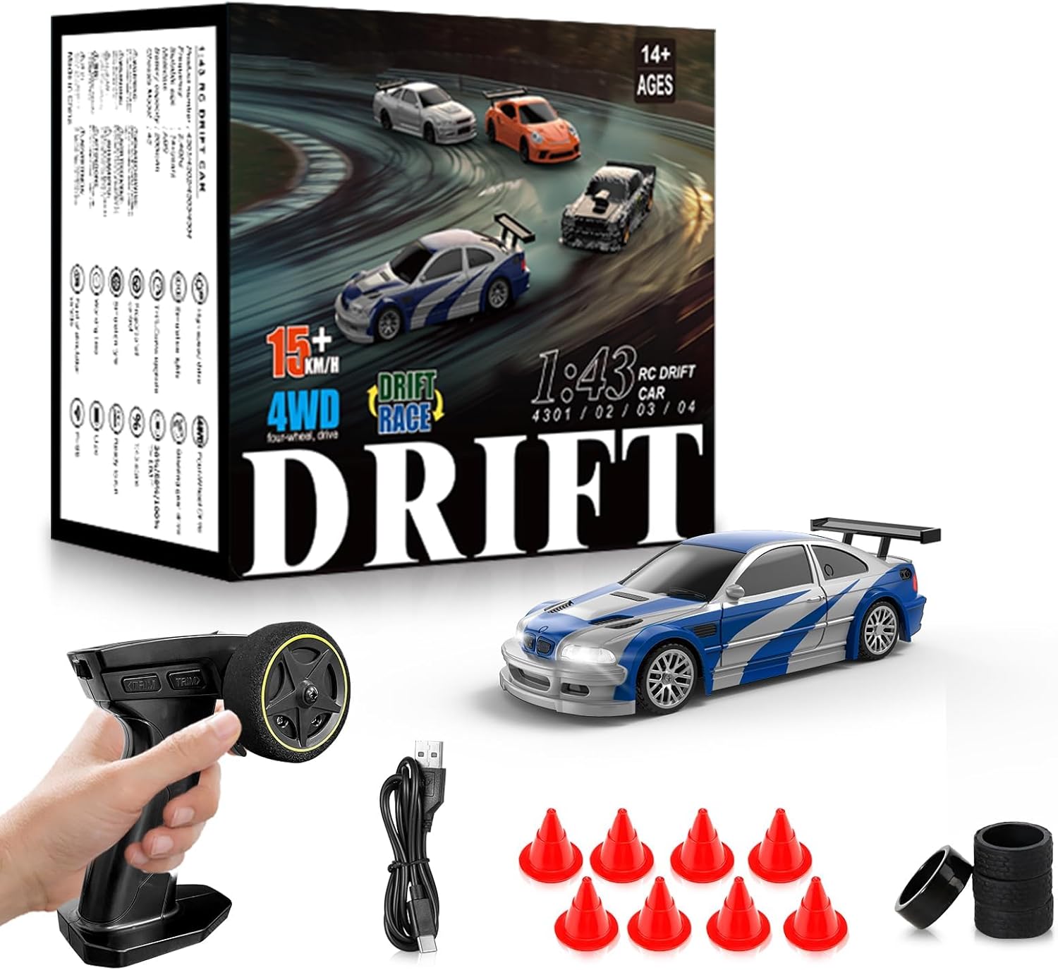 1/43 Mini RC Drift Car with Gyroscope for High Speed Racing
