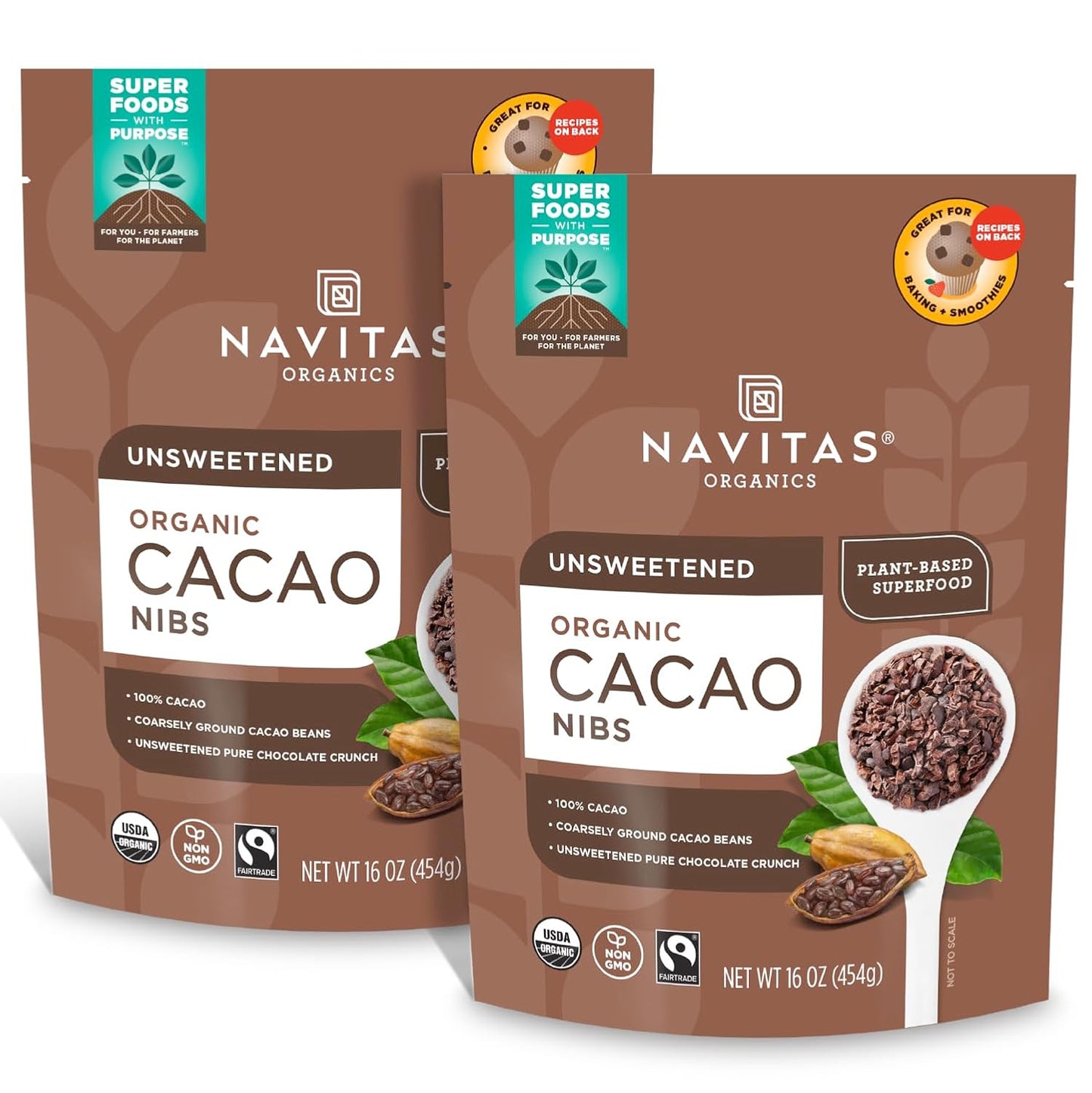 Navitas Organics Raw Cacao Nibs - Organic, Non-GMO, Gluten-Free