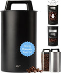 Vacuum Coffee Canister with Push Lid - Preserves Aroma & Oil