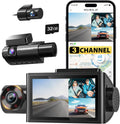 WOLFBOX i07 3 Channel Dash Cam 4K Front + Dual Inside/Rear - 24H