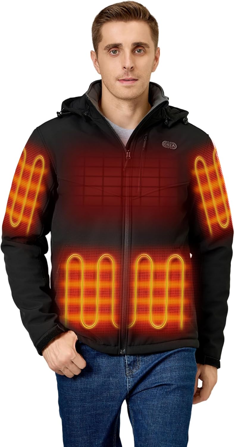 ORORO Men's Dual Control Heated Jacket with 5 Heat Zones