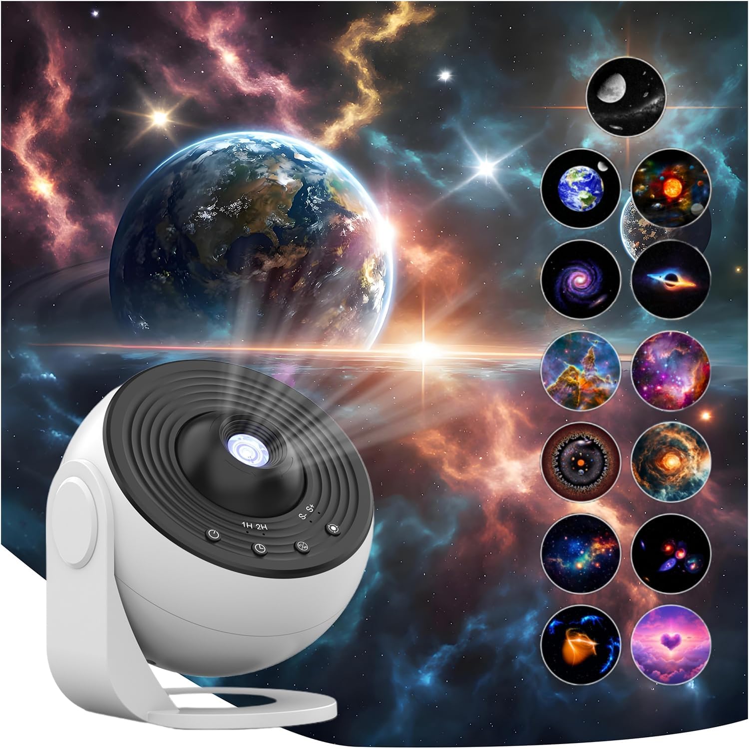 360 Rotating Galaxy Projector for Cosmic Bedroom Ambiance