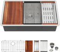 30 Inch Undermount Kitchen Sink Workstation - Durable 16-Gauge T304