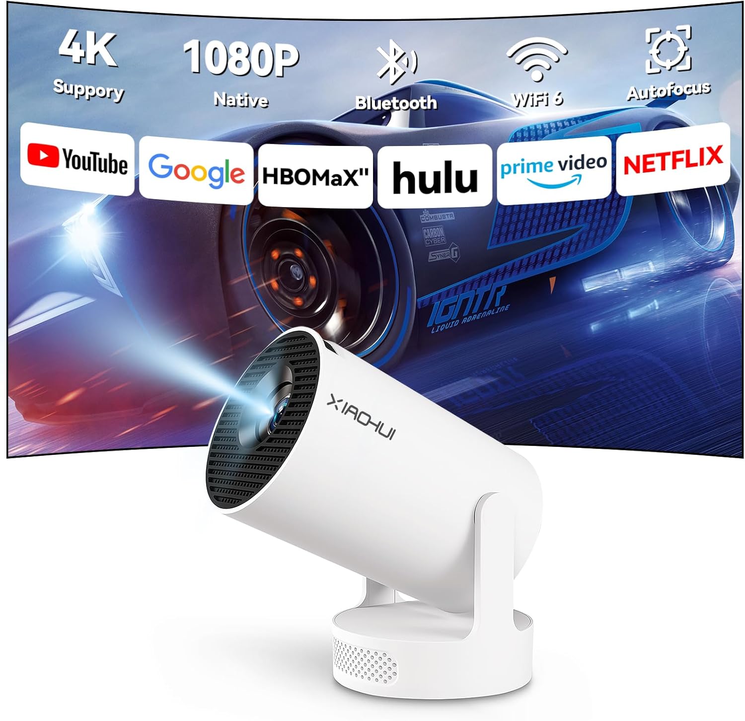 Mini Projector with WiFi and Bluetooth for Home and Office Use