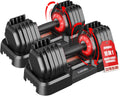 Adjustable Dumbbells Set 2.5-25 lbs - Compact Fast-Adjust Weights