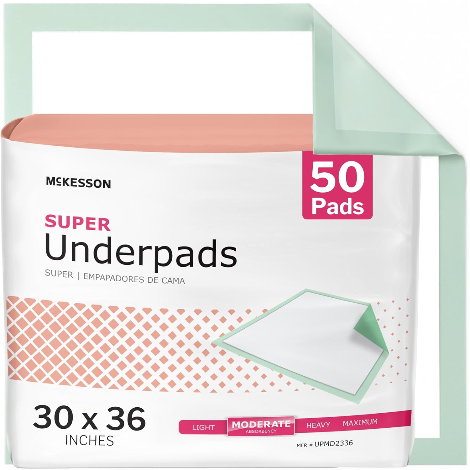 McKesson Super Underpads for Incontinence, 30 x 36 in, 50 Count