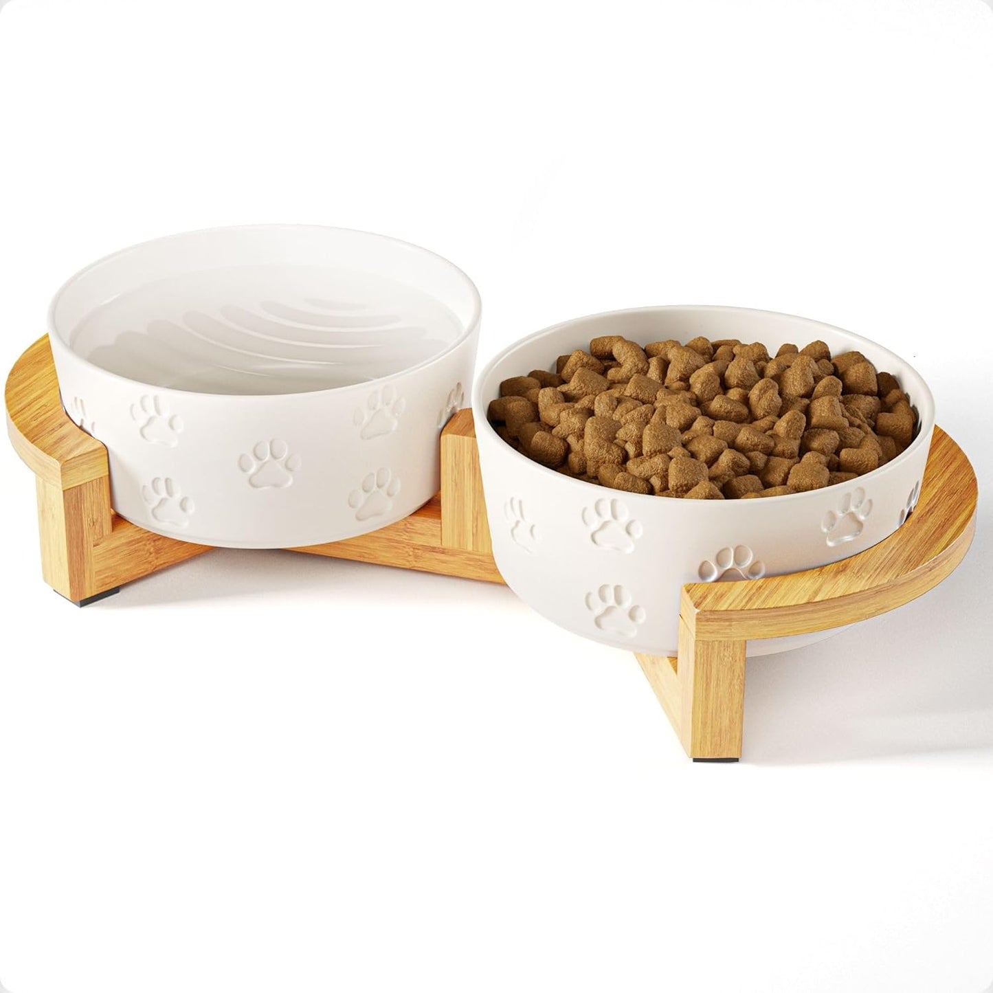 Elevated Dog Bowls Set with Stand for Medium Dogs - Stylish Design