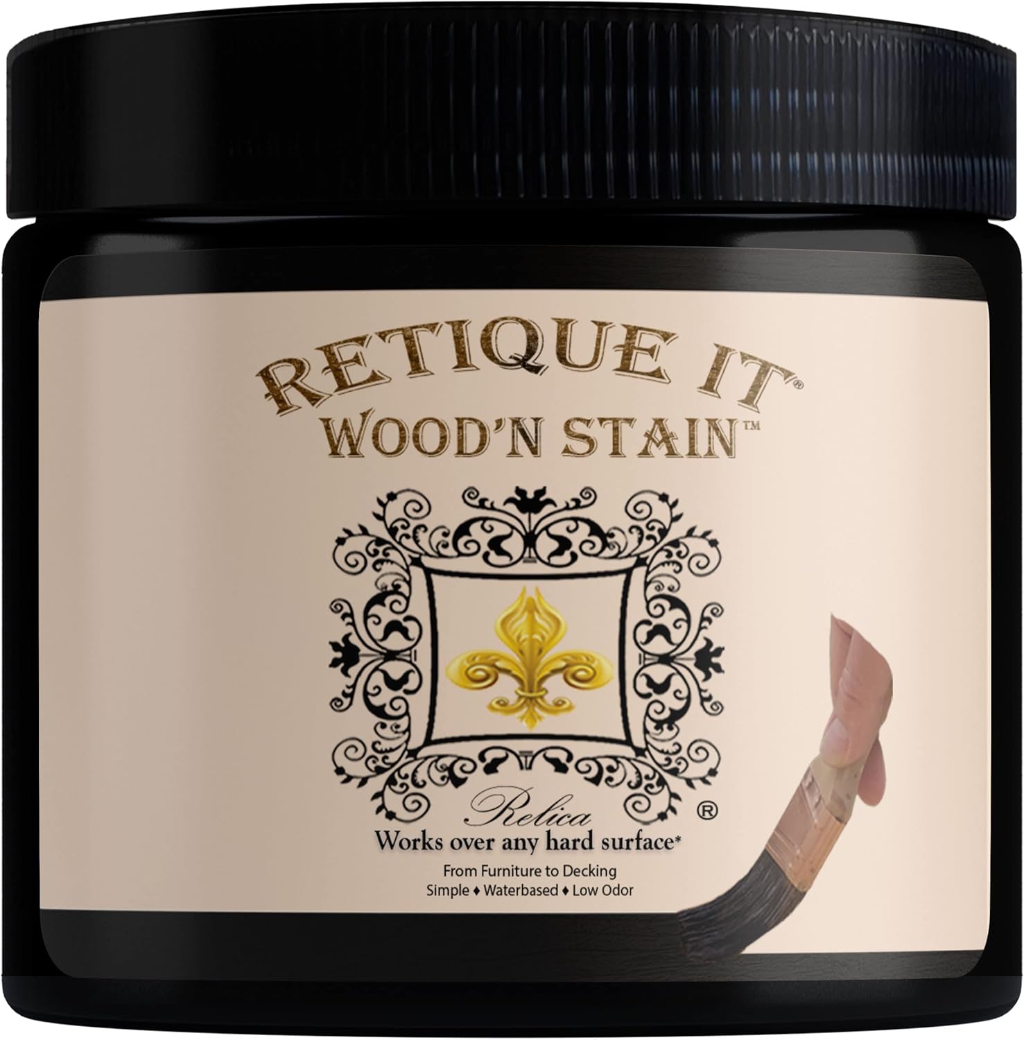Retique It Wood'nStain Classic Black Gel Stain for Real Wood Finish