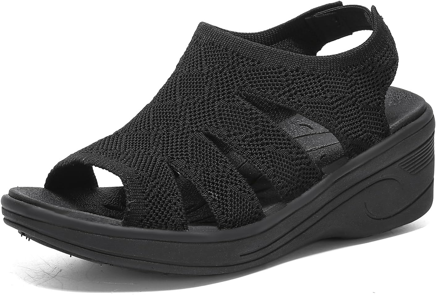 Womens Wedge Sandals Platform Open Toe Ankle Strap Casual Wear