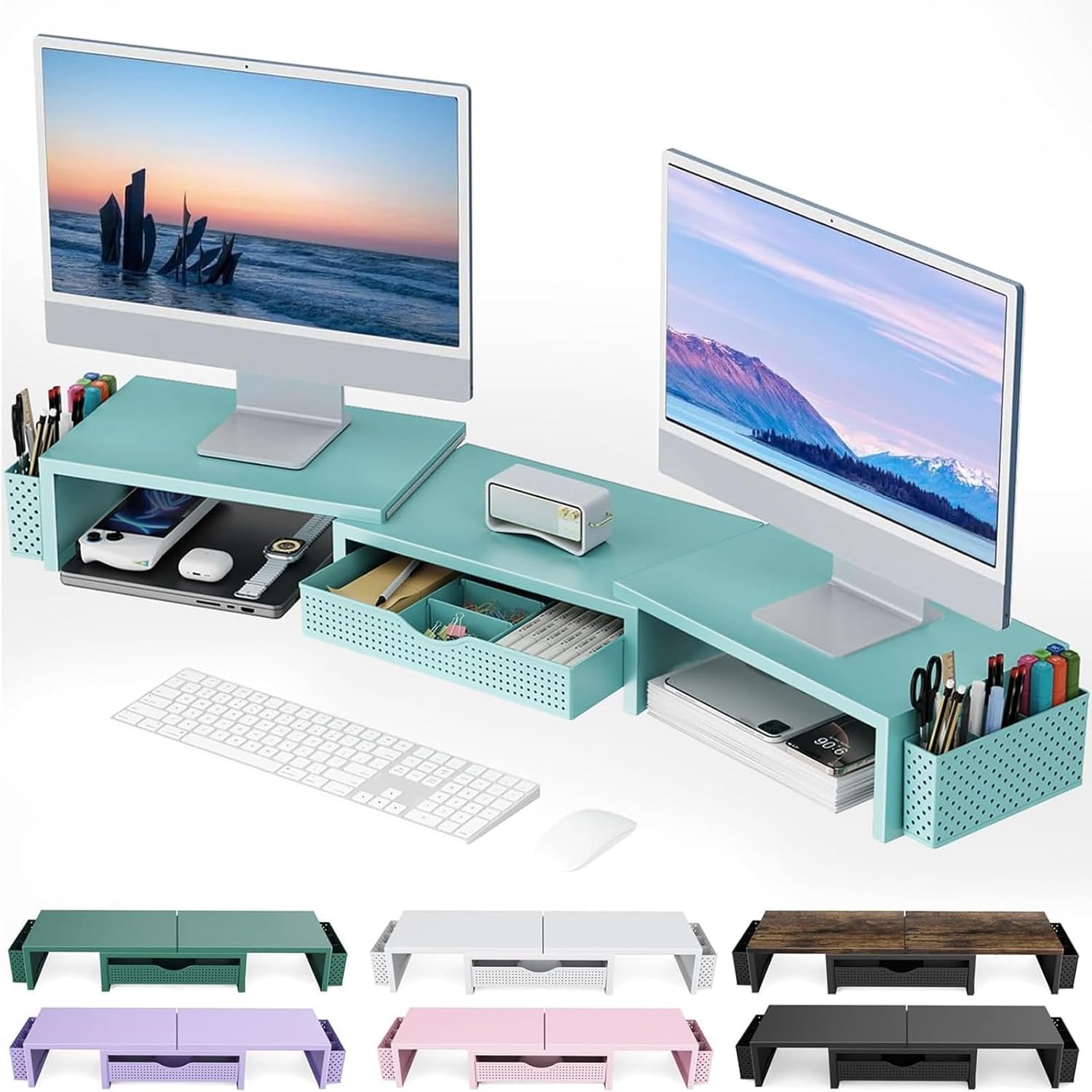 Gianotter Dual Monitor Stand Riser for Desk Organization