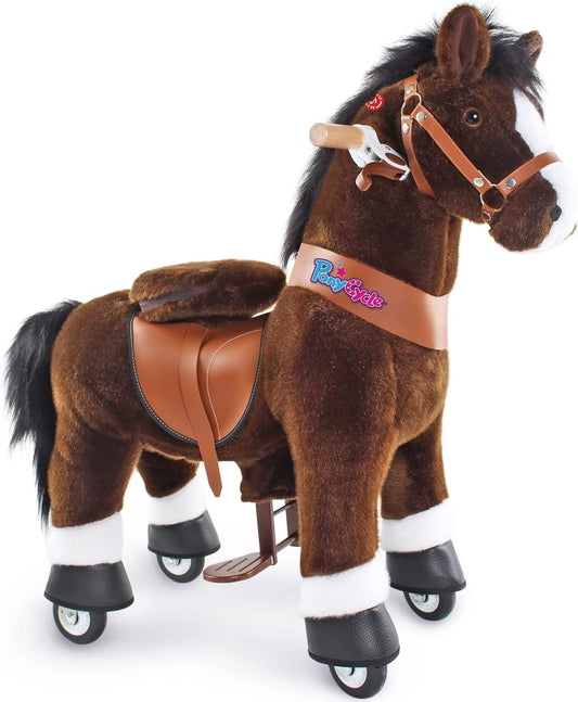 PonyCycle Ride on Horse for Kids - Classic Plush Pony Toy