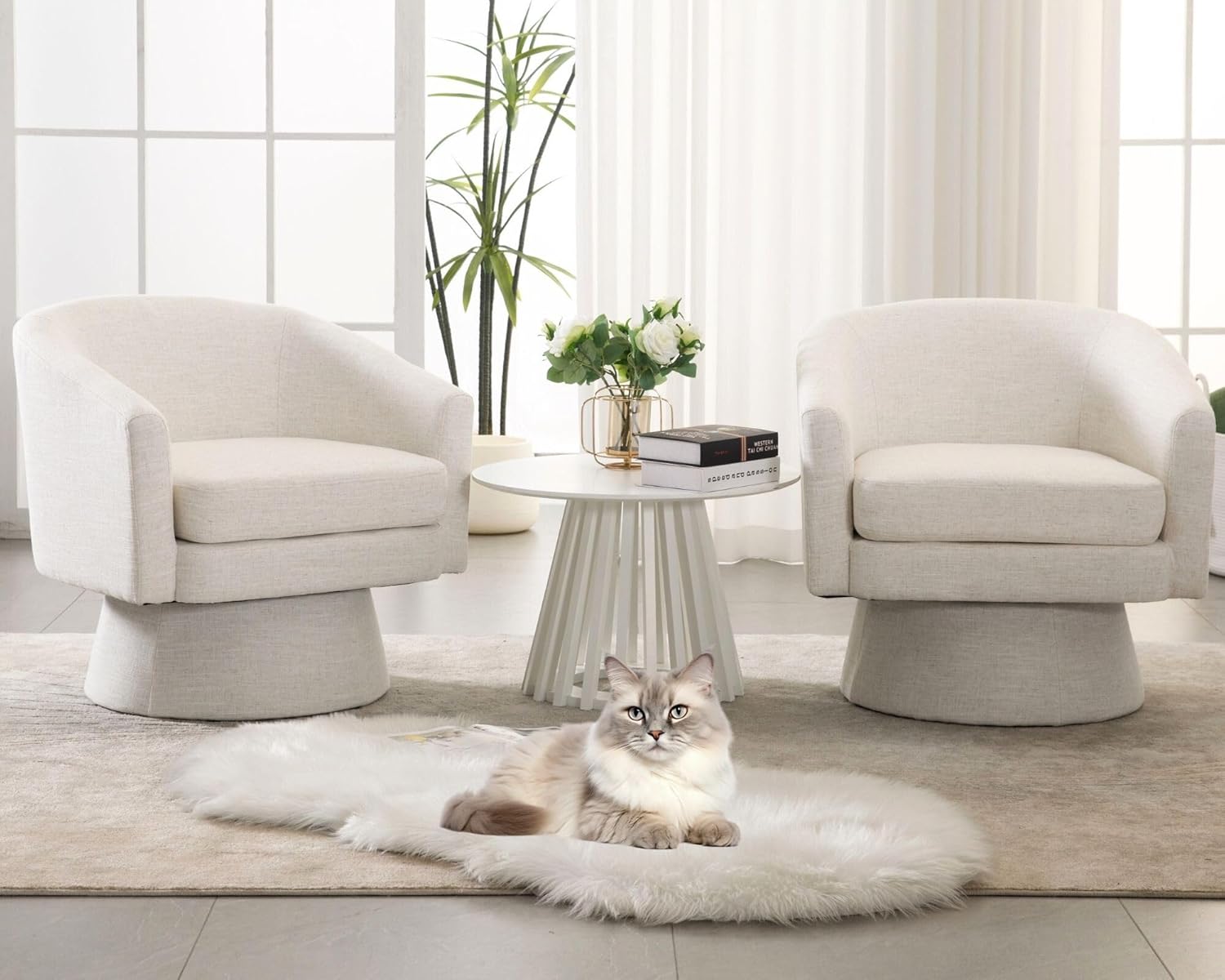 Cozy Swivel Accent Chairs Set - Elegant Comfort