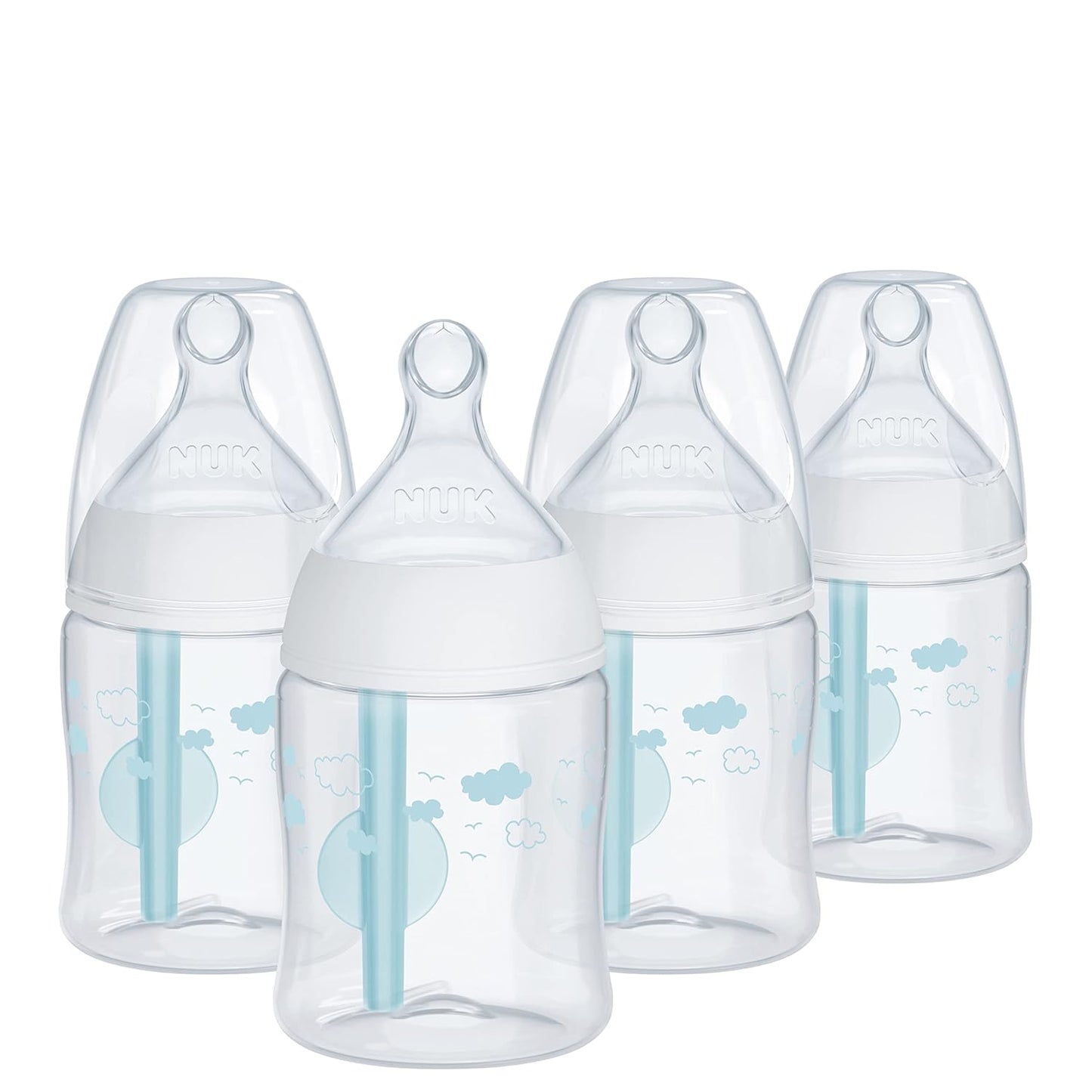 NUK Smooth Flow Pro Anti Colic Baby Bottle - Easy Assembly, Clean, Minimize Spit-up - 5oz, 4-pack