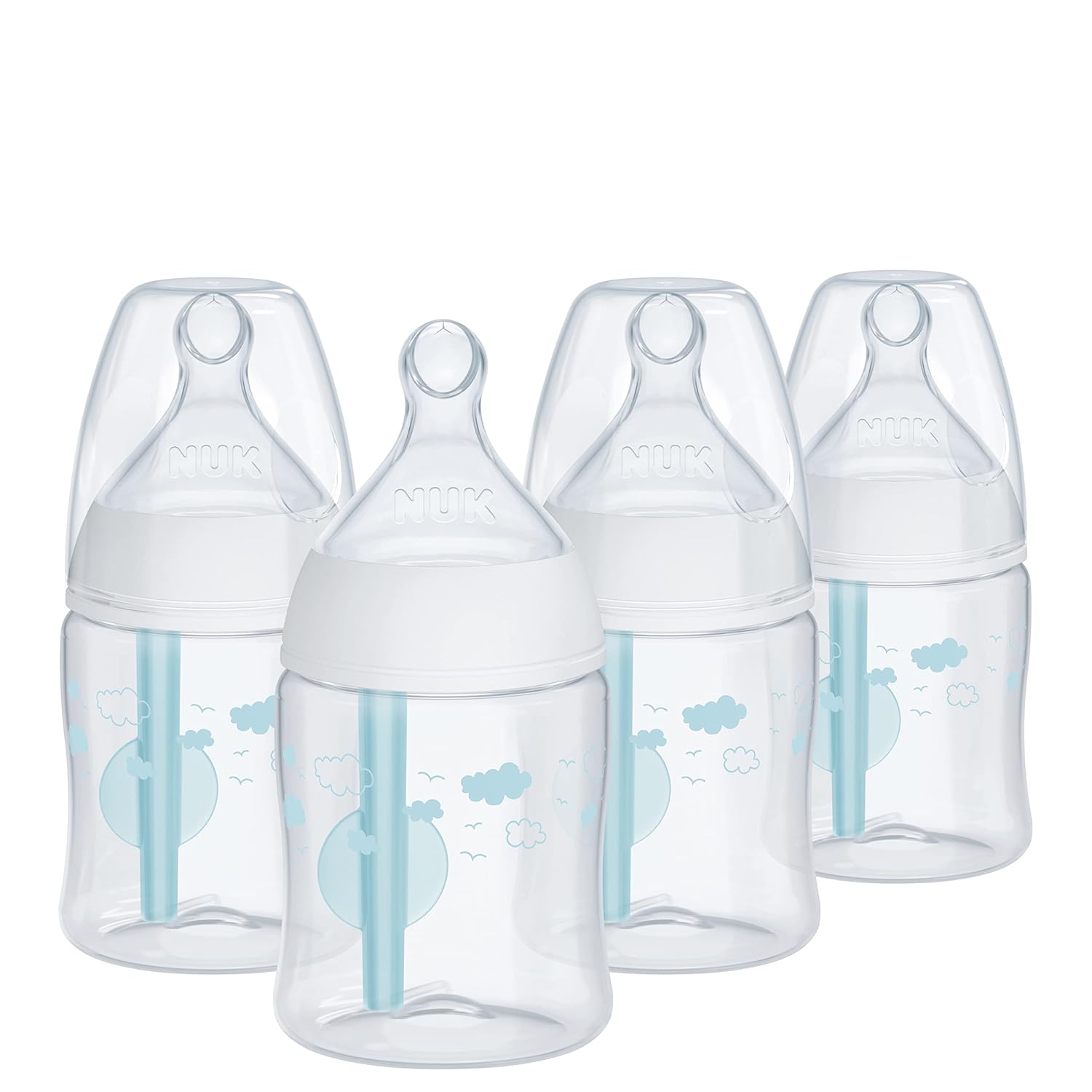 NUK Smooth Flow Pro Anti Colic Baby Bottle - Easy Assembly, Clean, Minimize Spit-up - 5oz, 4-pack
