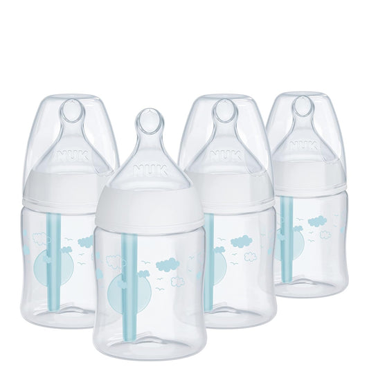 NUK Smooth Flow Pro Anti Colic Baby Bottle - Easy Assembly, Clean, Minimize Spit-up - 5oz, 4-pack