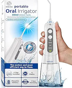Cordless Water Flosser for Teeth with 4 Modes & Tips Included