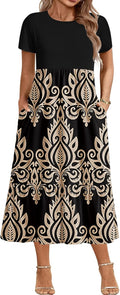 Plus Size Short Sleeve Tiered Maxi Dress - Flowy Casual Summer